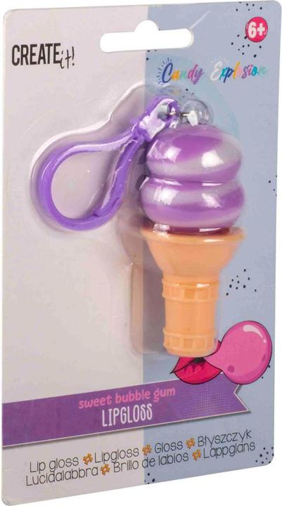 Actual product image Canenco Create It! candy explosion lip gloss ice cream key ring