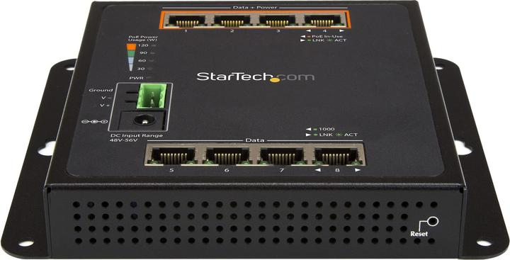 Actual product image StarTech 8 Port POE Managed Ethernet Switch - 30W per PoE+ Port - Industrial Managed Wall Mount... (8 Ports)