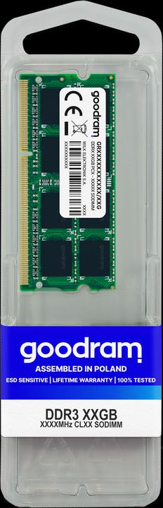 Produktbild Goodram Gr1600s3v64l11 (1 x 8GB, 1600 MHz, DDR3-RAM, SO-DIMM)