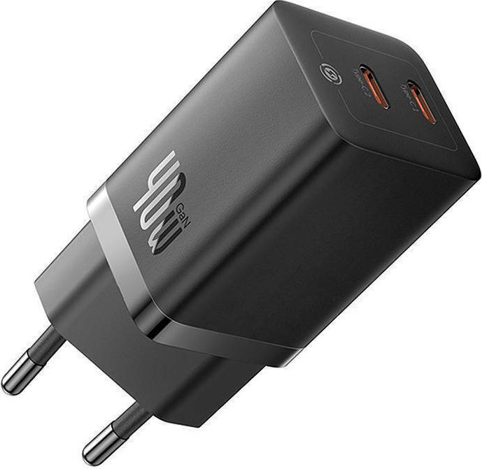 Image du produit Baseus Chargeur mural GaN5 40W, 2x USB C (Noir) (40 W)