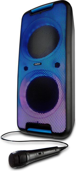 Immagine prodotto Medion P61080 sistema audio per feste con altoparlanti, microfonico, karaoke, batterie oplaadbare (4 h, Corrente elettrica)
