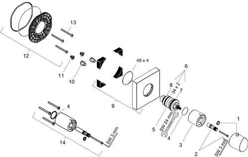 Produktbild Axor Starck Organic Thermostat Highflow 120/120 Unterputz