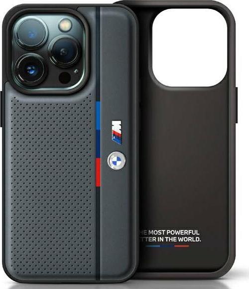 Actual product image BMW BMHCP16X23PUPVA iPhone 16 Pro Max 6.9" antracyt/anthracite hardcase M Perforated Tricolor Detail (Apple iPhone 16 Pro Max)