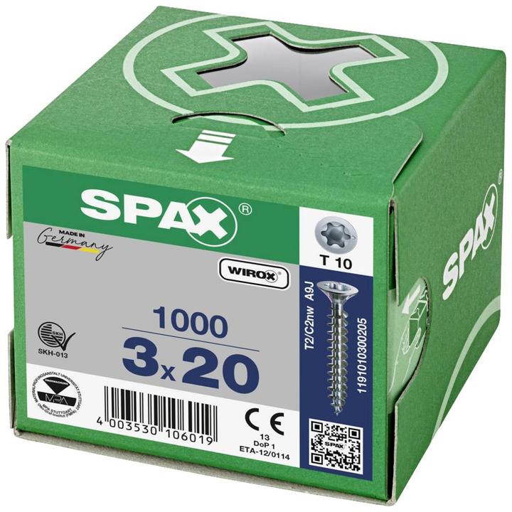 Actual product image Spax Chipboard screws SK T10 3,0x16 mm (1000 Screws per piece)