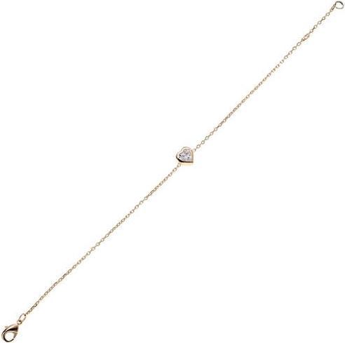 Actual product image Lara Gold plated BRACELET - 16+2 - ZIRCONIA - HEART (Gold plated)