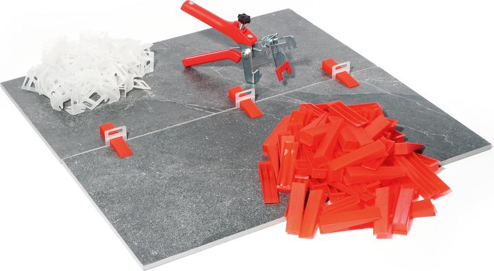 XPOtool Fliesen Nivelliersystem Set 1000 Keile 1000 Laschen 1,5mm Nivellierzange