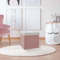 Image du produit Home Deco Kids coffre pouf pliable rose imitation fourrure leo