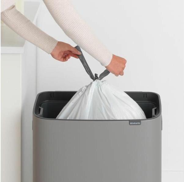 Immagine prodotto Brabantia Bo Touch Bin Cestino per la raccolta differenziata da 60 litri, Grigio cemento minerale (60 l)