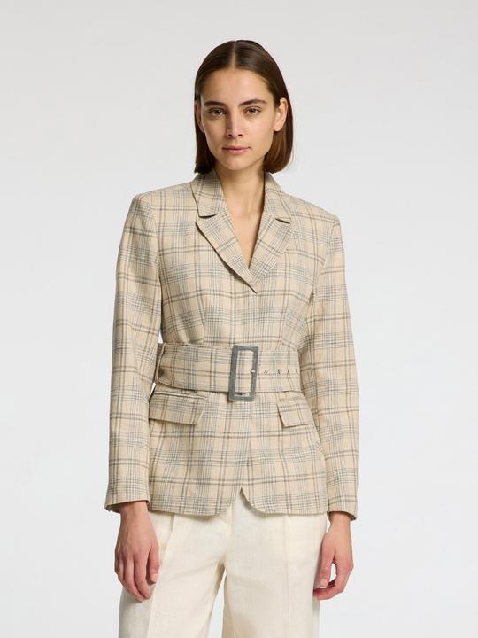 Produktbild Selected Femme Leinenmix Karo Slim Fit Blazer (38)
