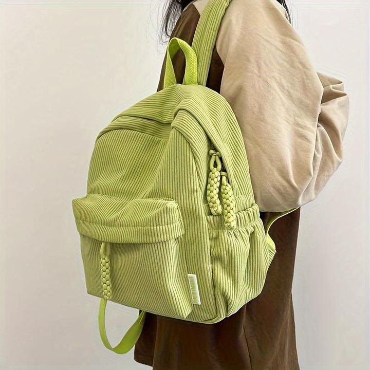 Image du produit Only-Bags.Store Petit sac à dos en velours côtelé, sac à dos de voyage décontracté, sac à dos de mode simple (10 l)