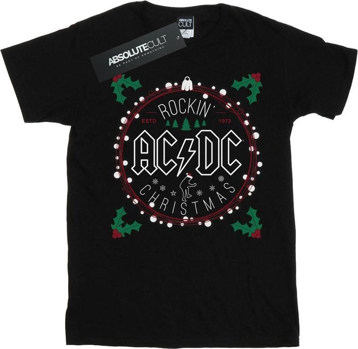 Produktbild AC/DC Weihnachten Kreis Baumwolle Boyfriend TShirt (L)