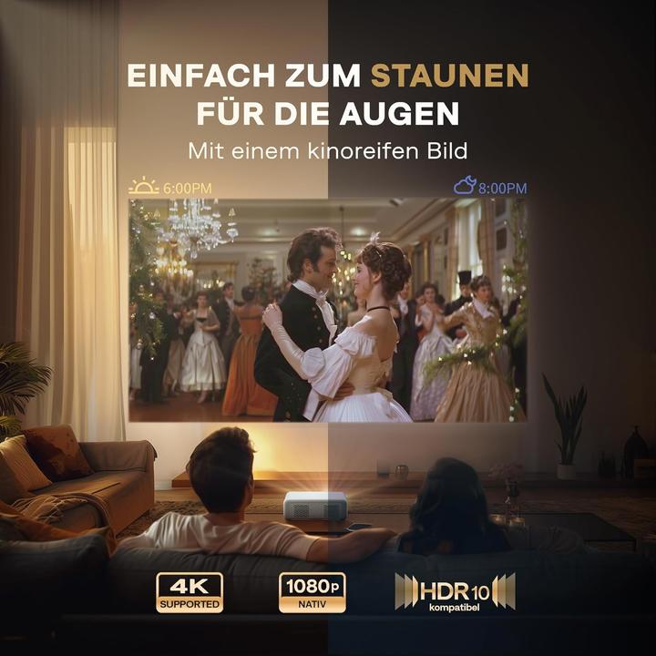 Immagine prodotto Aurzen Eazze D1 Heimkino Beamer mit 4K Unterstützung (4K)