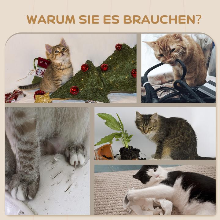 Produktbild PawHut Katzen Kletterwand Spanplatte, Polyester Grau (73 cm, Grau)