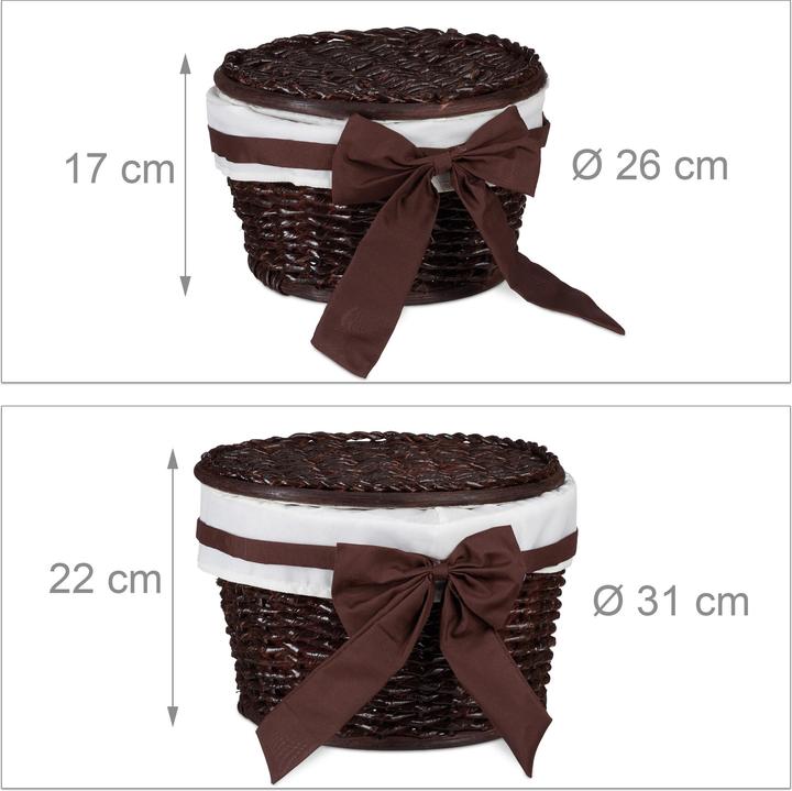 Actual product image Relaxdays Bathroom Basket Set of 2 (2 x, 31 x 31 x 22 cm)