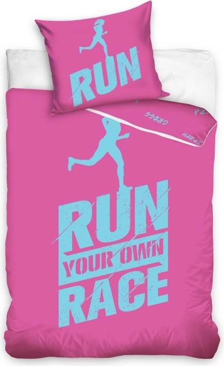 Image du produit MCU Run Your Own Race Pink Sengetøj 140 x 200, 100 pour cent bomuld