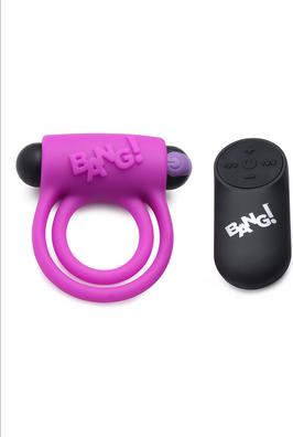 Actual product image XR Brands Silicone Cock Ring & Bullet with Remote Control (7.70 cm)