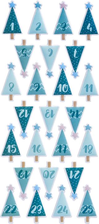 Artemio Puffy Sticker "Advent Numbers", Trees
