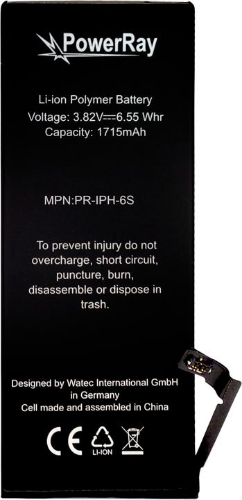 Actual product image PowerRay PR-IPH-6S (Rechargeable battery, iPhone 6s)