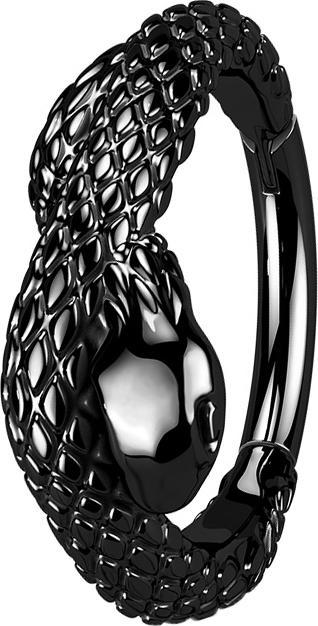 Produktbild Star Piercing Micro Segmentring klappbar schwarz Schlange (ohne Messing, Chirurgenstahl 316L)
