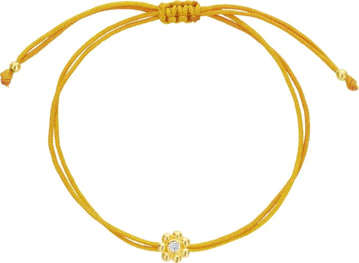 Produktbild Steinkult Armband mit Diamant in silbervergoldeter Fassung "My pretty diamond" (0.60 cm, mit 18 Kt. Gold veredelt und 0.03 ct. Diamant, 925 Sterling Silber, Nylonfaden)