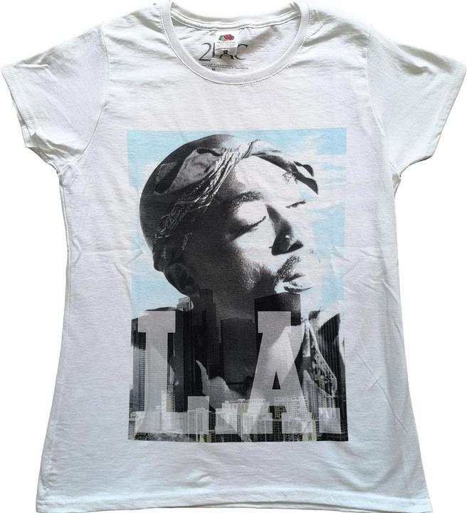 Tupac Shakur Womens/Ladies LA Skyline T-Shirt