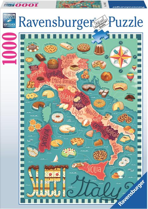 Produktbild Ravensburger Puzzle Map of Italy - Sweet 1000p (1000 Teile)