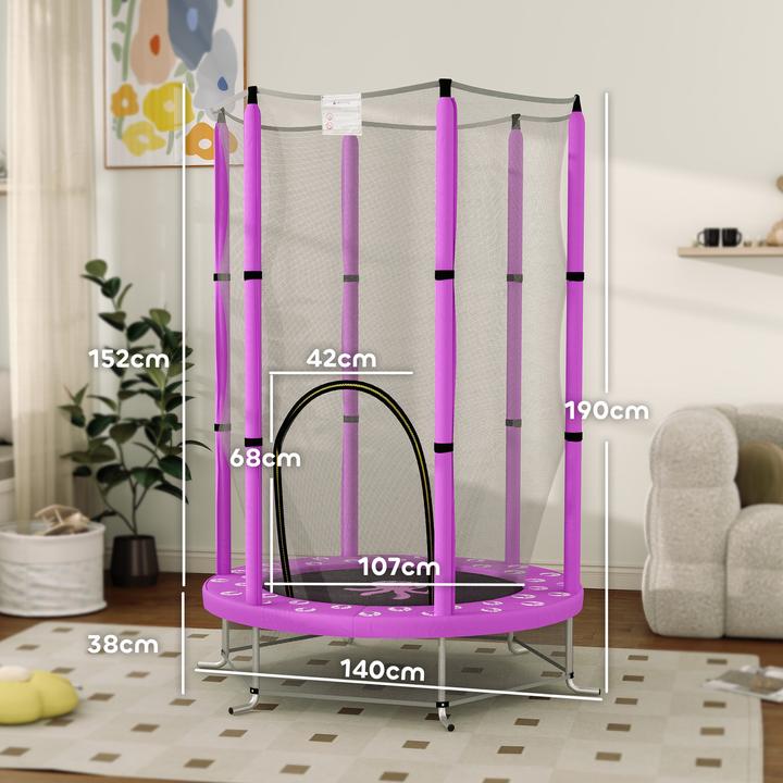 Actual product image Aiyaplay Kinder Trampolin Stahl, Kunststoff Violett (140 cm)
