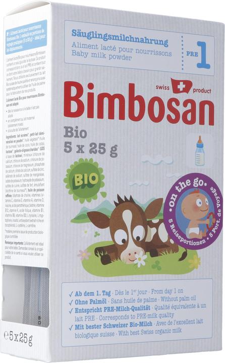 Produktbild Bimbosan Bio 1 Säuglingsmilch Reiseportionen (125 g, ab Geburt)