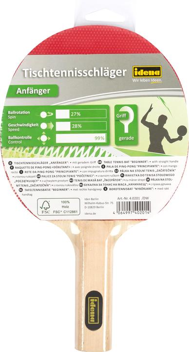 Produktbild Idena Tischtennisschläger Anfänger