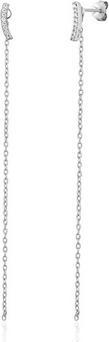 Image du produit JVD - Long silver earrings 2 in 1 with zircons SVLE1849X75BI00