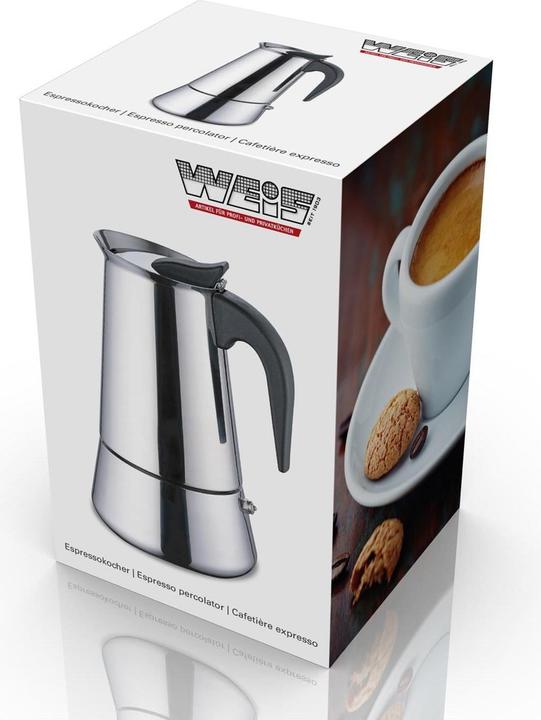 Actual product image Weis Espresso maker 6 cups stainless steel (6 T.)