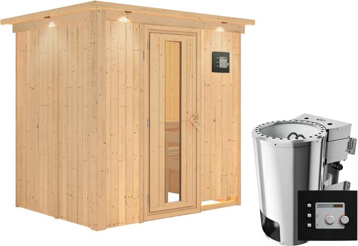 Actual product image Karibu Fanja with roof wreath (Plug & Play 3,6 KW - Bio external control)