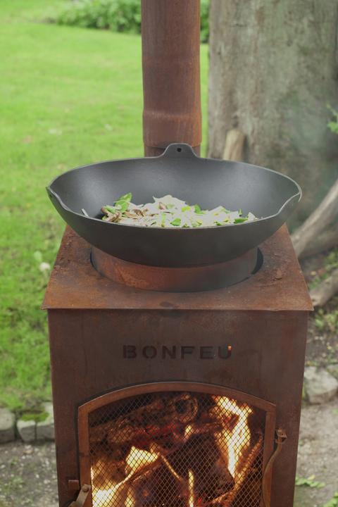 Actual product image Bonfeu BonCarr QLP Roest Tuinhaard - L 35 x W 35 x H 153 cm - Cortenstaal - bruin - Tuinhaard - Terrasverwa