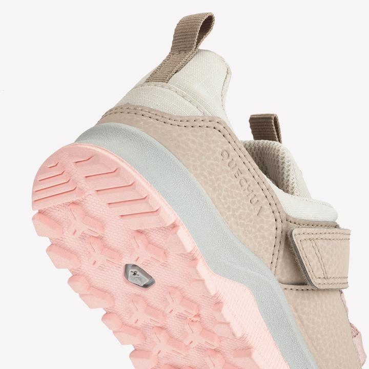 Produktbild Quechua Wanderschuhe Kinder Gr. 28–34 niedrig Klettverschluss Wandern - NH500 beige/rosa (34)