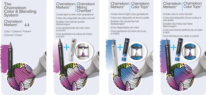 Image du produit Chameleon Ensemble de couleurs et de mélanges pour aquarelle (Rose, Gris, Vert foncé, Violet, Vert, Pêche, Jaune, Bleu clair, 6.60 x)