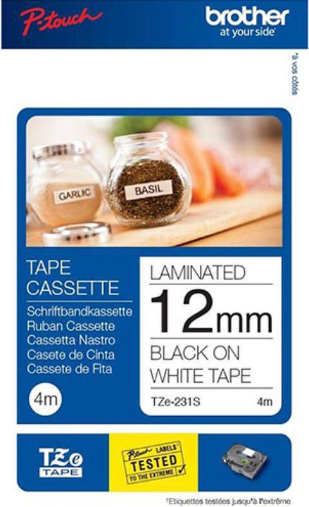 Actual product image Brother TZe-231S (1.20 cm, White, Black)