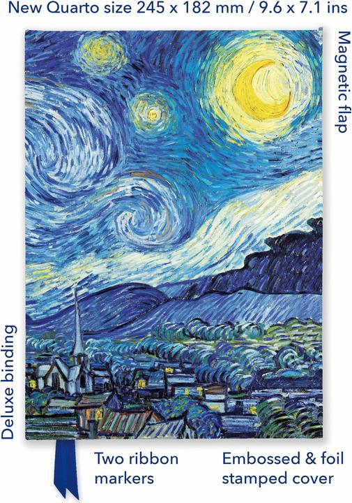 Actual product image Vincent van Gogh: The Starry Night (Foiled Quarto Journal) (18 x 24.5 cm, Lined, Hardcover)