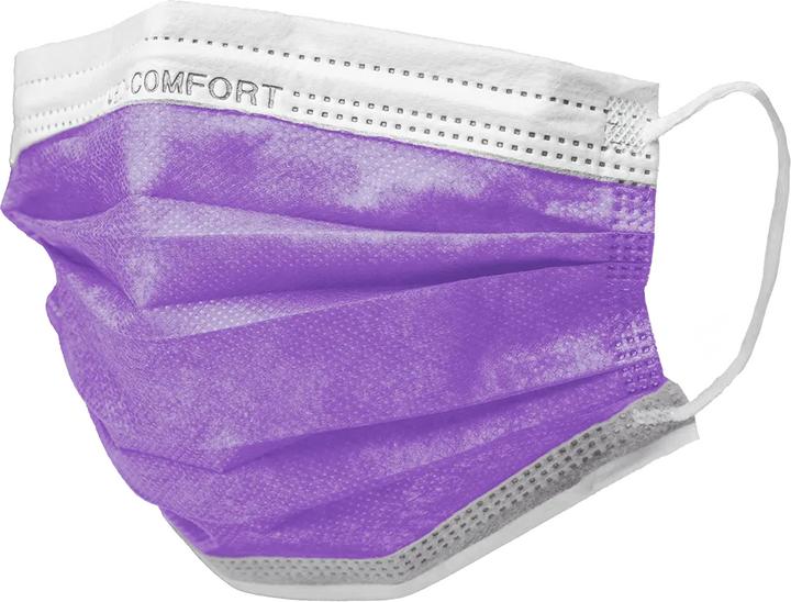 Actual product image Ampri MED-COMFORT face mask 3-lg. TYPE IIR - purple (Protection class I, 50 x)