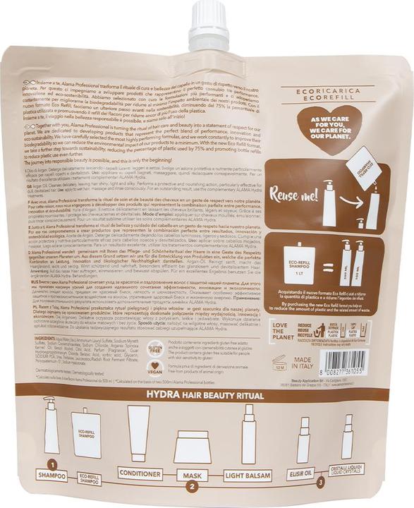 Produktbild Alama Professional ALAMA Hydrating Shampoo szampon do włosów refill 1000ml (1000 ml, Flüssiges Shampoo)