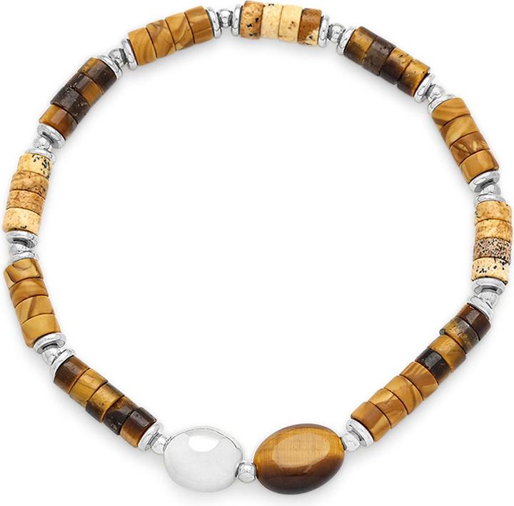 Leyda Armband Edelstein mit Edelstahl (18 cm, Stein, Edelstahl)