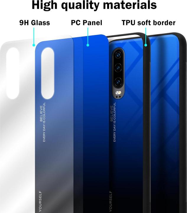 Produktbild Cadorabo TPU 2 Farben Glas Cover (Huawei P30)
