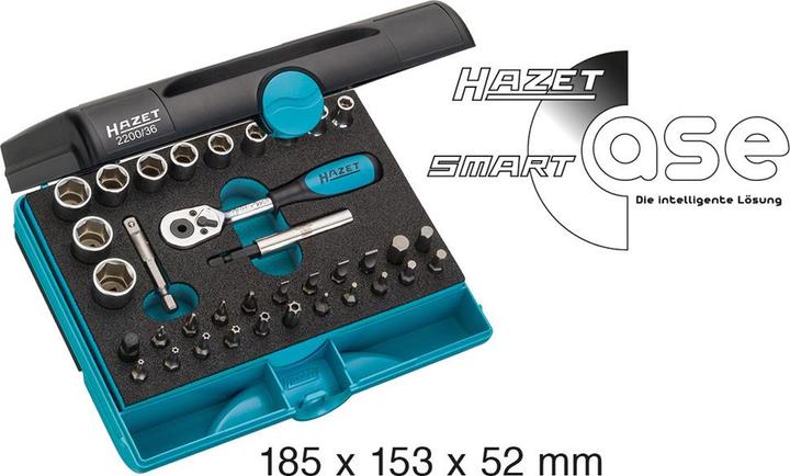 Image du produit HAZET Jeu de clés à douilles 2200/36 ∙ Carré creux 6,3 mm (1/4 pouce), Hexagone massif 6,3 (1/4 pou… (10 mm, 14 mm, 11 mm, 12 mm, 13 mm)