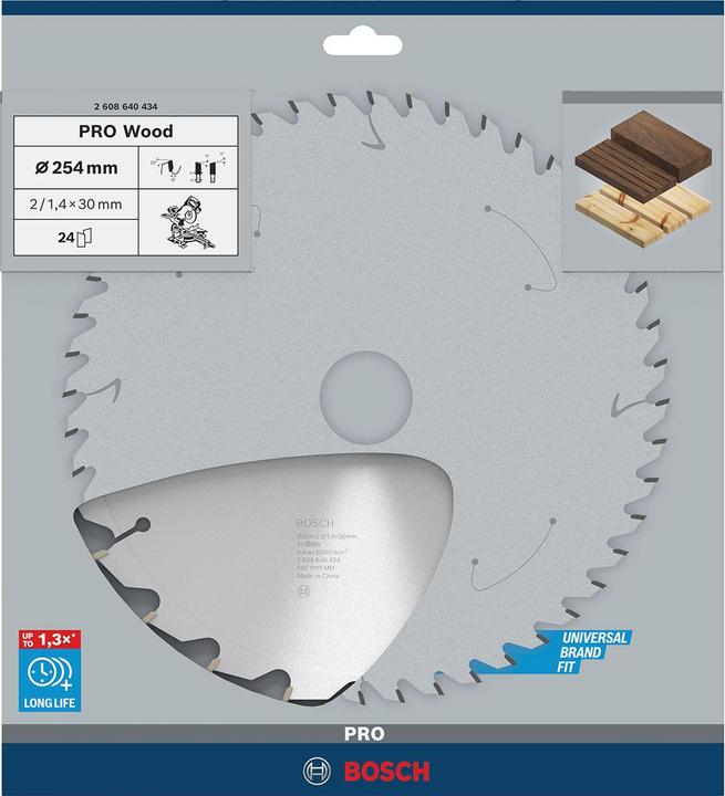 Actual product image Bosch Professional Zubehör PRO Wood circular saw blade, 254 x 2 x 30 mm