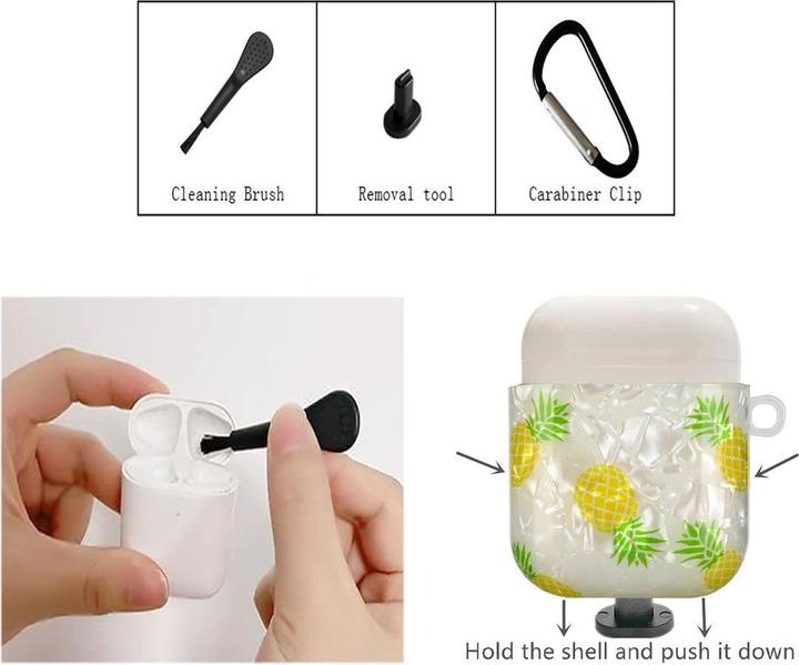 Produktbild König Design Schutz Hülle für Apple AirPods Pro Tasche Case Cover Etuis 360 Grad Bumper Motiv (Kopfhörer Tasche)