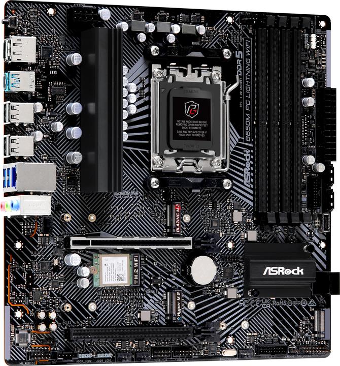Image du produit AsRock B650M PG Lightning WiFi (AM5, AMD B650, mATX)