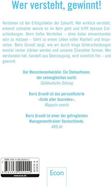 Immagine prodotto Verstehen heisst nicht einverstanden sein (Tedesco, Boris Grundl, 2017)