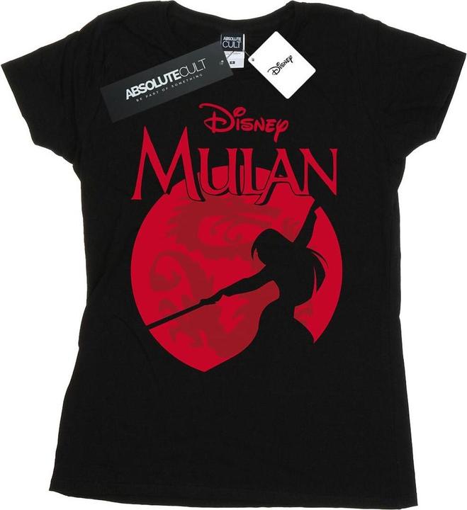 Actual product image Disney Womens/Ladies Mulan Dragon Silhouette Cotton T-Shirt (L)