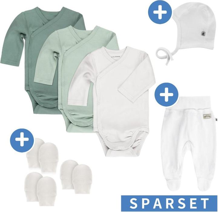 Immagine prodotto La Loona Tutine e set LaLoona Set di tutine fasciatoio da 8 pezzi con tutine, cappellino per il primo bambino (Taglia unica)
