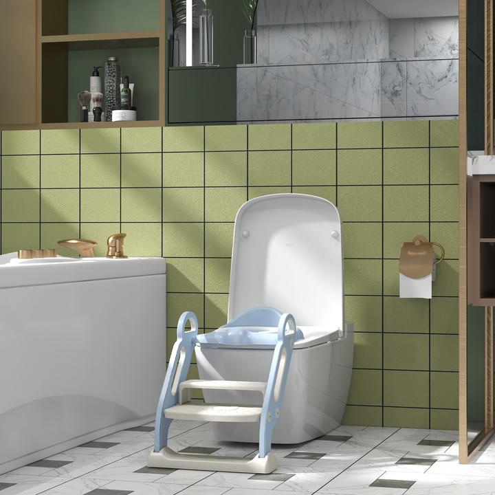 Immagine prodotto Swisshandel24 Sedile da toilette per bambini, istruttore da toilette con gradini, maniglia, attacco da toilette