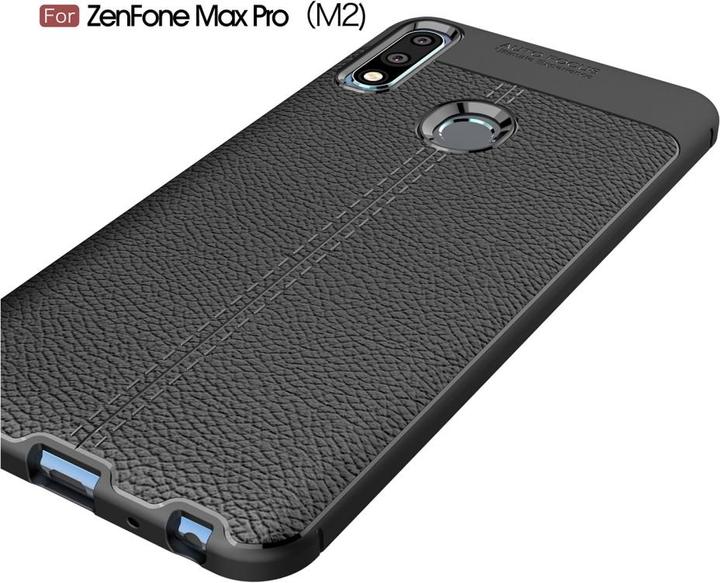 Actual product image Screenguard Asus Zenfone Max Pro M2 Case Leather Design TPU Cover (Asus Zenfone Max Pro (M2))